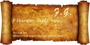 Fibinger György névjegykártya